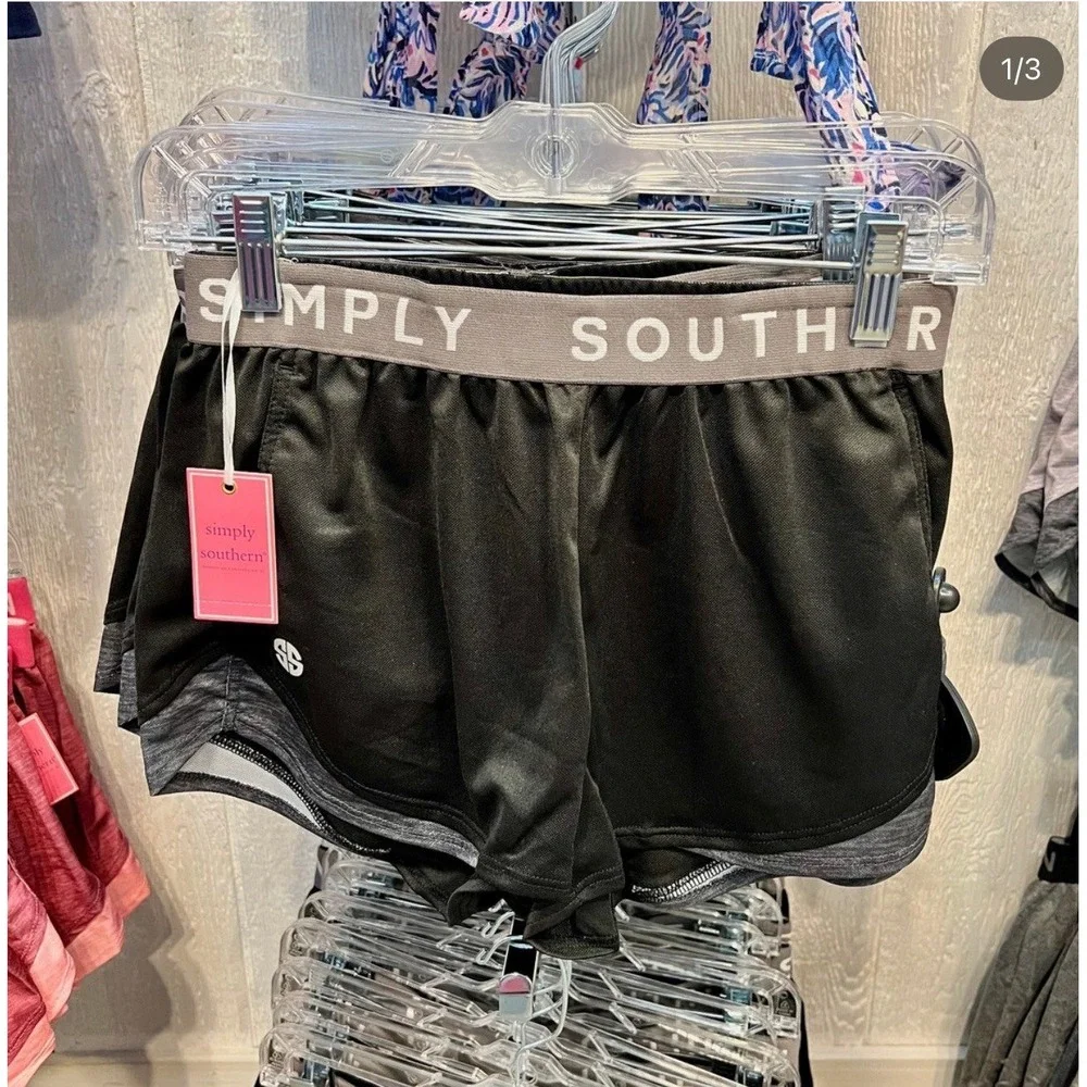 Black and gray women's SIMPLY SOUTHERN athletic shorts 2XL‎